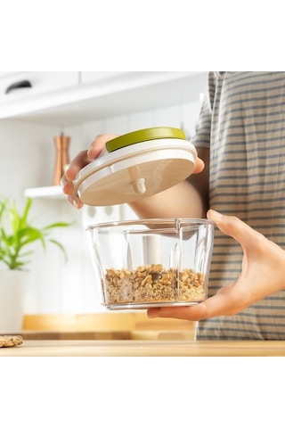 Ayrex Orret Home 700 Ml 3 Bıçaklı İpli Rondo Çekmeli Doğrayıcı, Hızlı Ve Pratik Sebze Doğrama, Paslanmaz