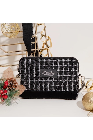 Bloominbag Noir Tweed Çapraz Çanta Siyah