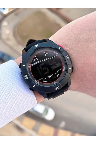 Reebok Silikon Kordon 50 Mt Suya Dayanıklı Dijital Seri Büyük Kasa Spor Erkek Kol Saati Rv.pbıg-bg02