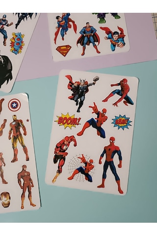Süper Kahramanlar Hulk Örümcek Adam İronman Etiket Sticker