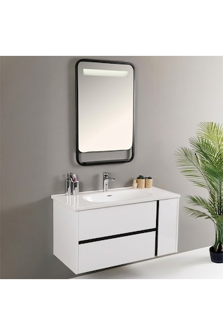 Kobos Linear 100 Cm Banyo Dolabı Seti Bianco Beyaz