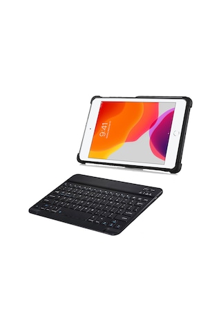 Apple Uyumlu iPad Air 2 2in1 Set Standlı Silikon Kılıf+Bluetooth Klavye-AL8107