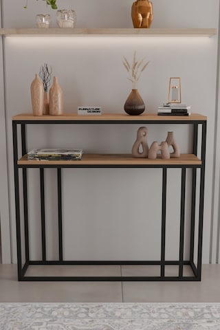 2 Raflı Metal Dresuar Raflı Lüx Dresuar Kitaplık Salon Düzenleyici 2 Raflı 100 Cm Çam