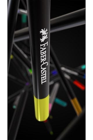 Faber-Castell Black Edition renkli kalemler, 100'lü metal kutu, kırılmaz, çocuklar ve yetişkinler için