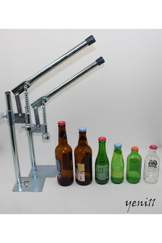 Büyük Boy Gazoz Soda Kapağı Kapatma Makinesi 100 Kapak Gümüş