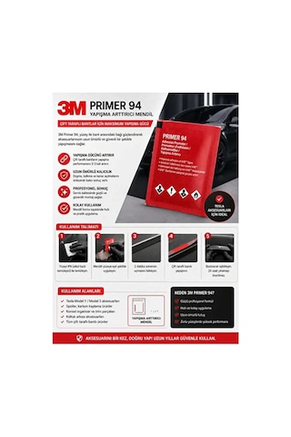 3m Primer 94 Bant Yapıştırıcı Arttırıcı Kuvvetlendirici Primer Mendil 1adet Evimdeyokyok