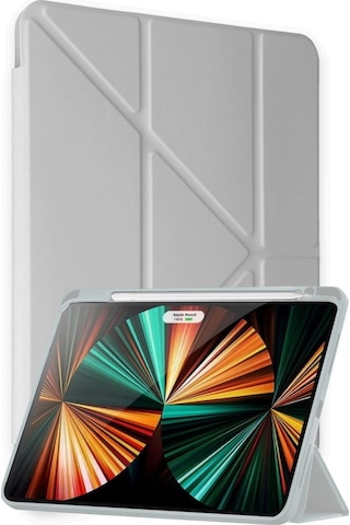 Huawei Honor Pad X9a Kalemlikli Mars Tablet Kılıfı - Gri Arka Kapak
