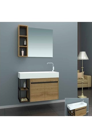 Evros Havana 80 cm Banyo Dolabı Vizon
