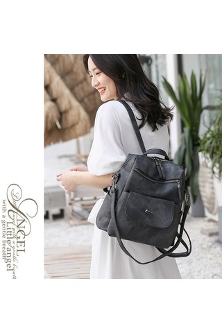 Çanta Büyük Kapasiteli Kadın Sırt Çantası Omuz Çantası Kadın Siyah