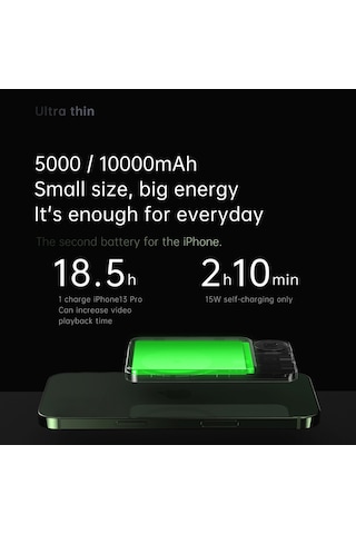 Yifomall 10000mah Mor Metal Darbe Dayanıklı Powerbank - Magsafe Manyetik Súç, Pd20w Çift Yönlü Hızlı Şarj, Ultra İnce Tasarım