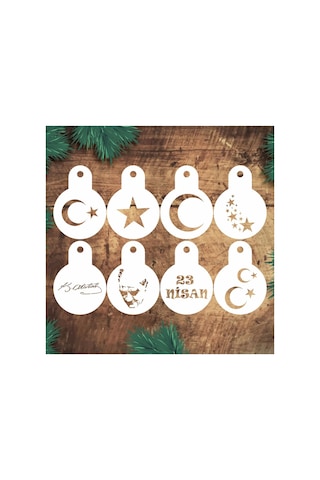 Kk Swords Stencil Tasarım S281 Çocuk Bayramı Set:31, 8x8cm Pasta, Ahşap, Yüz Boyama Şablonu Tybz959dr5dzs7so37 Diğer