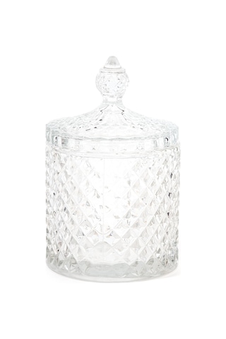 Çarşıdayız Lila Cam Kapaklı Şekerlik - Zarif Ve Şık Tasarımlı Şeker Saklama Kabı Şeffaf
