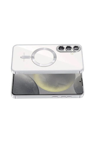 Samsung Galaxy Uyumlu A37 5g Kılıf M-safe Özellikli Kamera Lensli Korumalı Şeffaf Silikon Kapak Gümüş