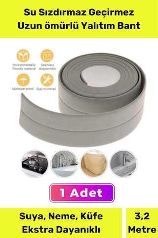 Bant 3.2m Ekstra Güçlü Su Geçirmez Sızdırmaz Dayanıklı Yalıtım Tamir Küf Önleyici Gri