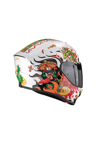 Scorpion Exo-jnr Air Yucatan Kapalı Çocuk Motosiklet Kaskı Beyaz Oranj Beyaz / Oranj