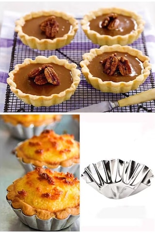 12 Adet Paslanmaz Mini Kek Kalıbı, Cupcake, Tart, Tartolet, Brownie, Topkek, Muffin Kalıbı Metal Kah Diğer