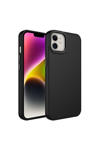 Apple Uyumlu iPhone 12 Metal Çerçeve Ve Buton Tasarımlı Silikon Zore Luna Kapak