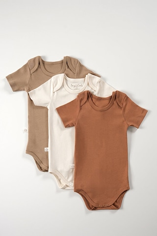 Tinylamb Buddy Bears Organik Kısa Kollu Bodysuitler 3 Adet Çok Renkli