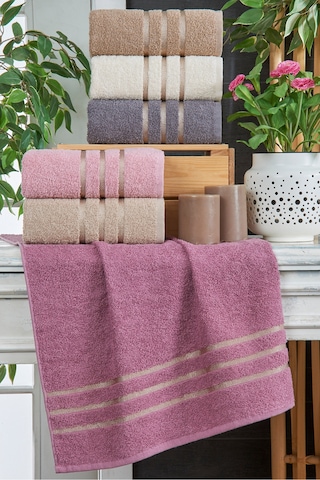 Eponj Home 6lı El Havlu Seti 50x85 Bakır Kahverengi-bej-mor-pudra-a.kahve-mürdüm Kahverengi-bej-mor-pudra-a.kahve-mürdüm