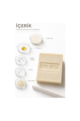 Eşek Sütü Sabunu 120 g Eşek Sütlü Katı Sabun Günlük El ve Vücut Temizliği