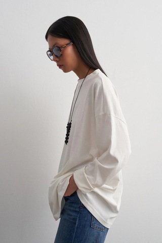 Kadriye Baştürk Helei Basic T-shirt Ekru
