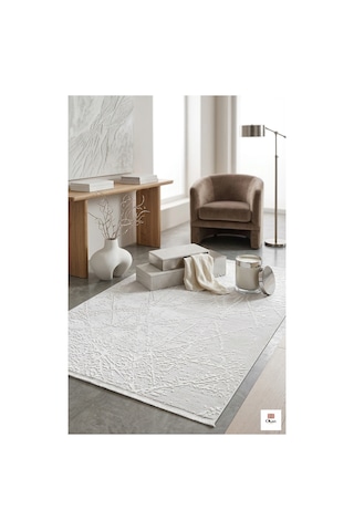 Lüks Tasarım Akrilik Halı - 403.200 İlme Sıklığı - 13mm Hav Yüksekliği - Modern Salon Halısı Bej