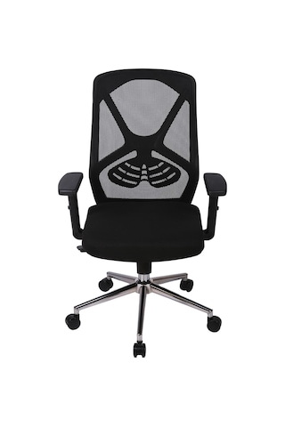 Ofisbazaar Dolphin Siyah Fileli Çalışma Koltuğu Ergonomik Şef Ve Toplantı Koltuğu Siyah Fileli Siyah