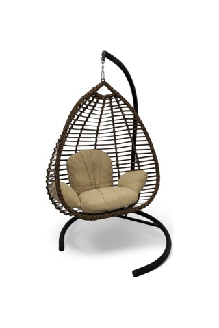 Wellagarden Patara Açık Kahve Rattan Salıncak