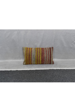 Zehra Abla Halı Yeni El Dokuma Dekoratif Lumbar Kilim Kırlent Yastık Kılıfı 7202 Çok Renkli
