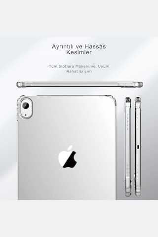 Apple Uyumlu iPad  11. Nesil 2025 A16 Çip Fuchsia Şeffaf Koruyucu Silikon Kapak Kılıf