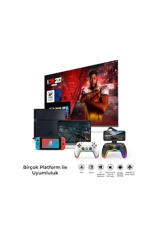 Lobo Ps4 Kol Kablosuz Gamepad Oyuncu Kol /çift Titreşim Eksenli Rgb Mod/ps4/switch/pc/androd/Apple Uyumlu iPhone
