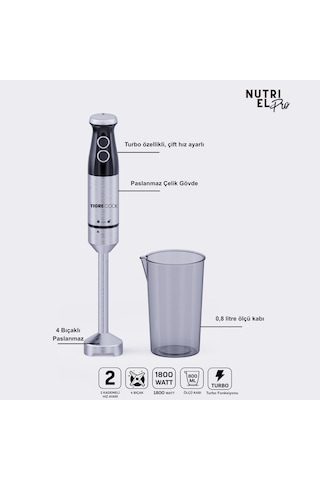 Tigrecook TG-2080B 1800 W Turbo Çubuk El Blenderi