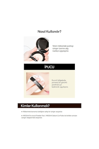 Missha Compressed Flocking Puff Pudra Uygulaması İçin Makyaj Süngeri Daire Yuvarlak