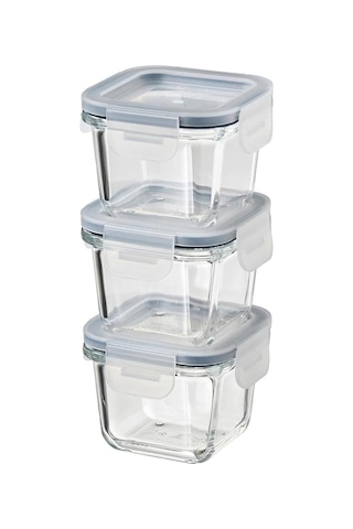 Ikea 3 Adet Cam Saklama Kabı Seti 180 Ml, Kare-vakumlu Mini Kaplar Sku: Smg8690010221711