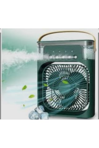 Bf-07 Taşınabilir Yeşil Masa Üstü Rgb Led Işıklı Soğutucu Buzlu Fan