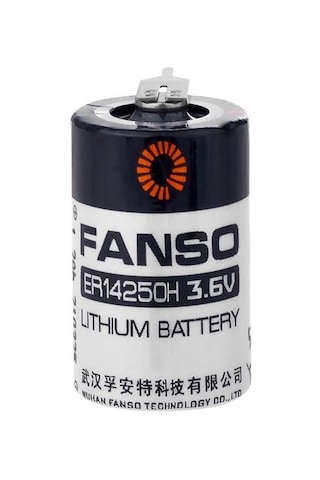 Fanso Er14250h - 1/2aa-2pt - 3.6v 1200 Mah Şarjsız Li-socl2 Lithium Pil - 2 Pinli
