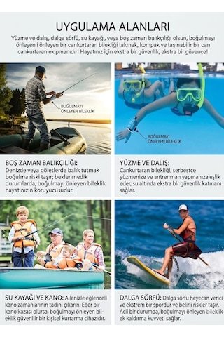 Boğulma Önleyici Can Kurtarma Bilekliği Su Sporları İçin Güvenlik Ekipmanı Turuncu Standart