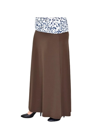 Kadın Uzun Lastikli Kalem Etek Bgl-st04727 Açık Kahverengi