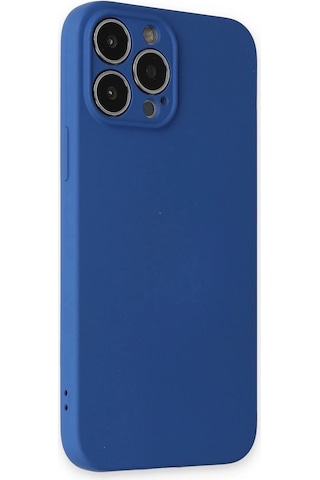 Durukar Apple Uyumlu iPhone 13 Pro Kılıf Nano İçi Kadife Silikon - Lacivert