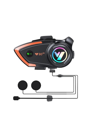 Ceylan Adam Yeni Model Y80-2x Motosiklet İntercom 2 Kişilik Bağlantı Rgb Işıklı Bluetooth Kulaklık S
