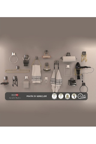 Decorev Dc-5056 Dekoratif Siyah Tuvalet Kağıtlık Kapaksız Modern