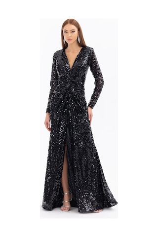 İlmio Bayan Abiye Elbise 3841020 Siyah Siyah