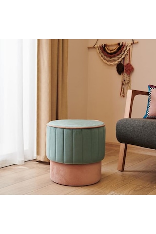 Just Home Rose Puf - Turkuaz / Pembe Turkuaz / Pembe