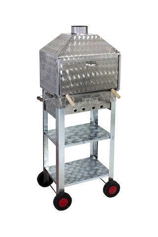 Metehan MTH-79 Davlumbazlı - Bacalı - Lama Izgaralı - Dört Tekerlekli Mangal