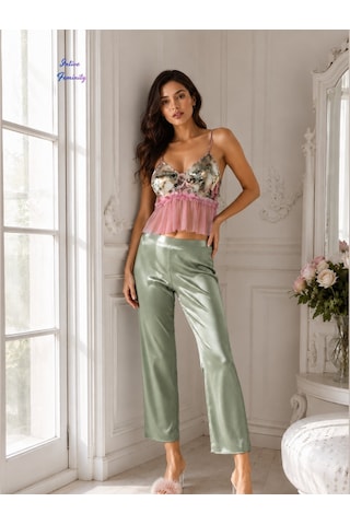 İntive Lingerie Intive Virginia Pastel Çiçekli Saten Ve Tül Detaylı 5'li Kutulu P Pembe