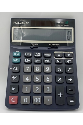 Italyano K-035 12 Hane İşlem Kontrol Masaüstü Hesap Makinesi