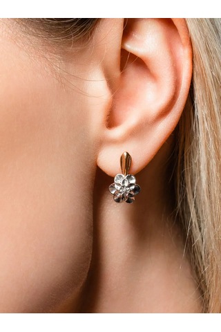 Lamponi 925 Ayar Gümüş Ve Elmaslı Yonca Küpe 16588425 Altın