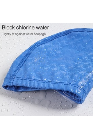 Dm Yetişkin Hilal Pu Su Geçirmez Yüzme Şapkası Rahat Kulaklıklı Siyah Siyah