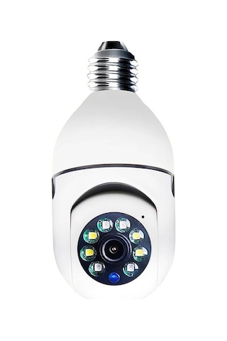 Mbois Wifi 360 Panoramik Ampul Kamera Güvenlik Kamerası Çift Wifi 360 Derece Gece Görüşlü