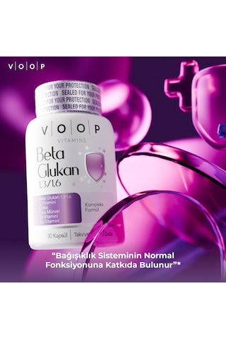 Voop Beta Glukan 13/16 Kara Mürver Vitamin C Çinko 30 Kapsül